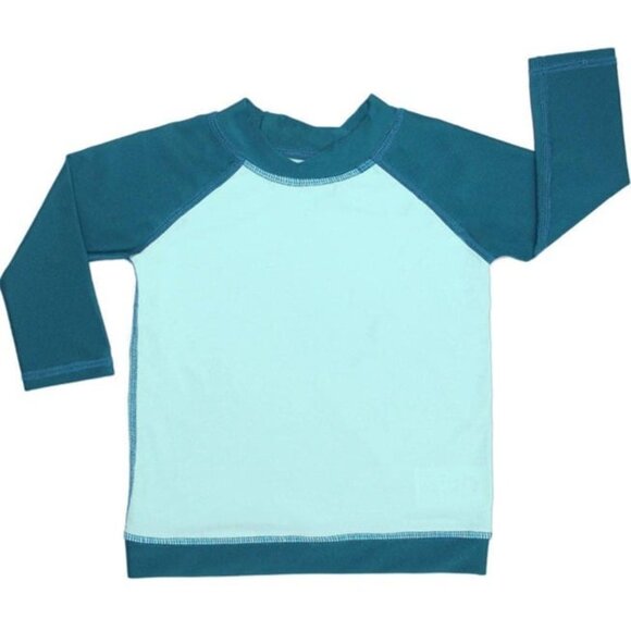 Blue/Teal Toddler Long Sleeve Swim Rashguard UV Protection - Picture 2 of 2